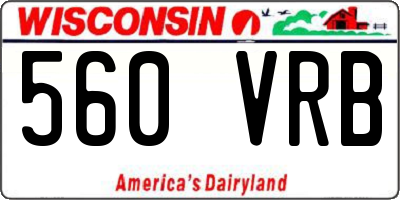 WI license plate 560VRB