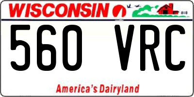 WI license plate 560VRC