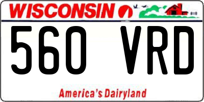WI license plate 560VRD