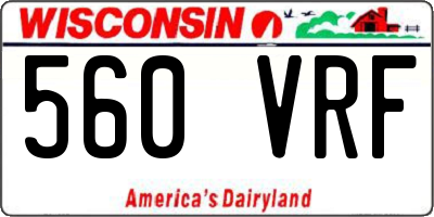 WI license plate 560VRF