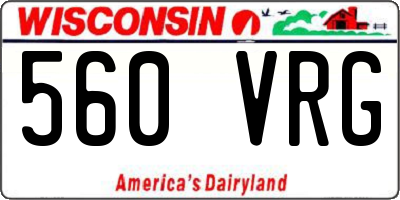 WI license plate 560VRG