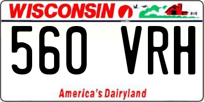 WI license plate 560VRH