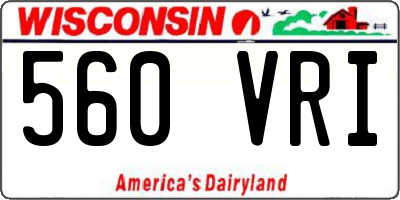WI license plate 560VRI