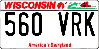 WI license plate 560VRK