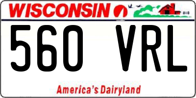 WI license plate 560VRL