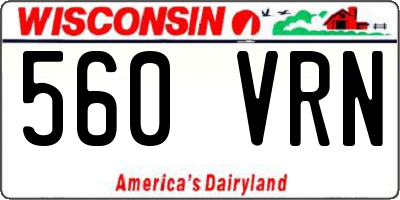 WI license plate 560VRN