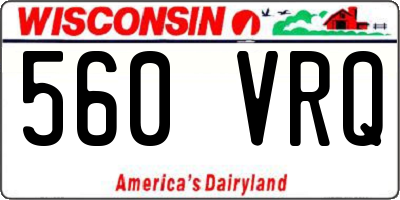 WI license plate 560VRQ
