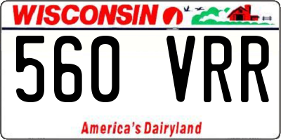 WI license plate 560VRR