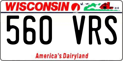 WI license plate 560VRS