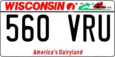 WI license plate 560VRU