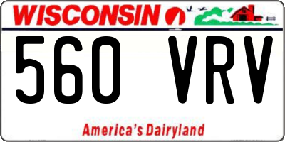 WI license plate 560VRV