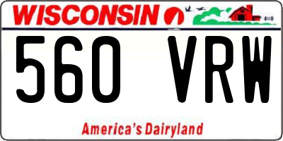 WI license plate 560VRW