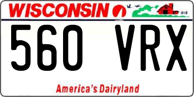 WI license plate 560VRX