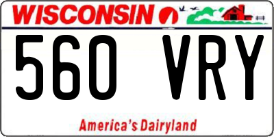 WI license plate 560VRY