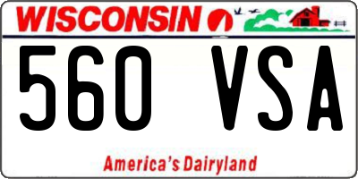 WI license plate 560VSA