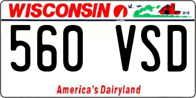 WI license plate 560VSD