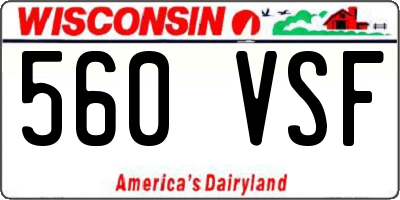 WI license plate 560VSF