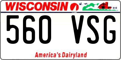 WI license plate 560VSG