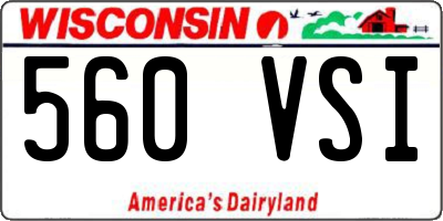 WI license plate 560VSI