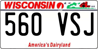 WI license plate 560VSJ