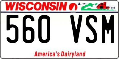 WI license plate 560VSM