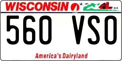 WI license plate 560VSO