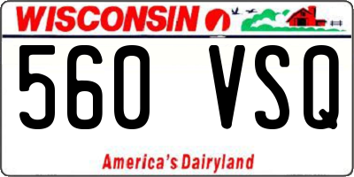 WI license plate 560VSQ