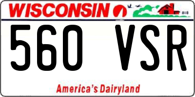 WI license plate 560VSR