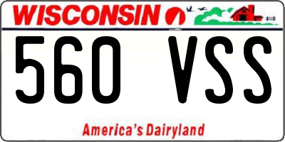 WI license plate 560VSS