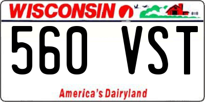 WI license plate 560VST