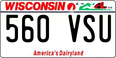 WI license plate 560VSU