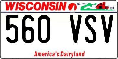 WI license plate 560VSV