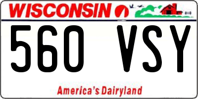 WI license plate 560VSY