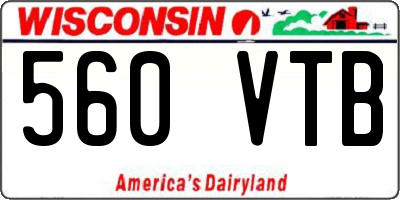 WI license plate 560VTB