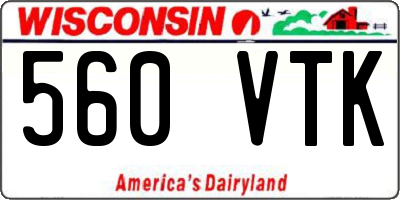 WI license plate 560VTK
