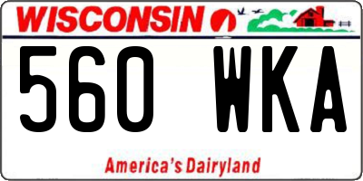 WI license plate 560WKA