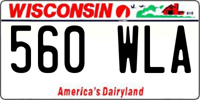 WI license plate 560WLA