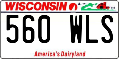 WI license plate 560WLS