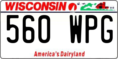 WI license plate 560WPG