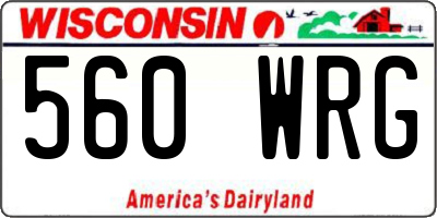 WI license plate 560WRG
