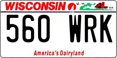 WI license plate 560WRK