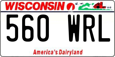 WI license plate 560WRL