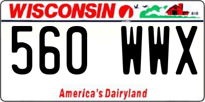 WI license plate 560WWX