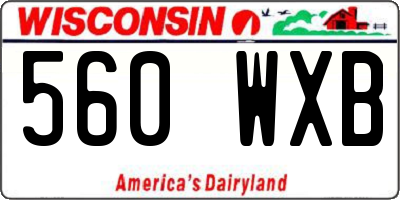 WI license plate 560WXB