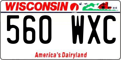 WI license plate 560WXC