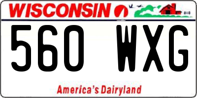 WI license plate 560WXG