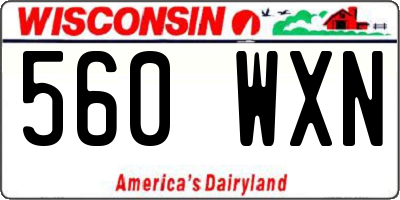 WI license plate 560WXN