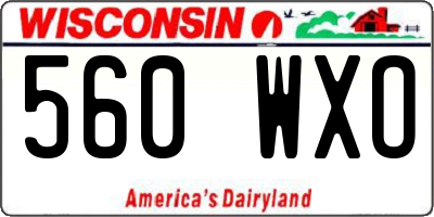 WI license plate 560WXO