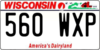 WI license plate 560WXP