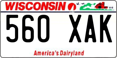 WI license plate 560XAK